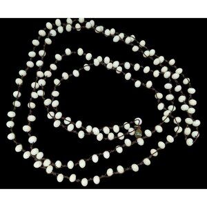 Fabulina White Faceted Glass Beaded Extra Long Necklace